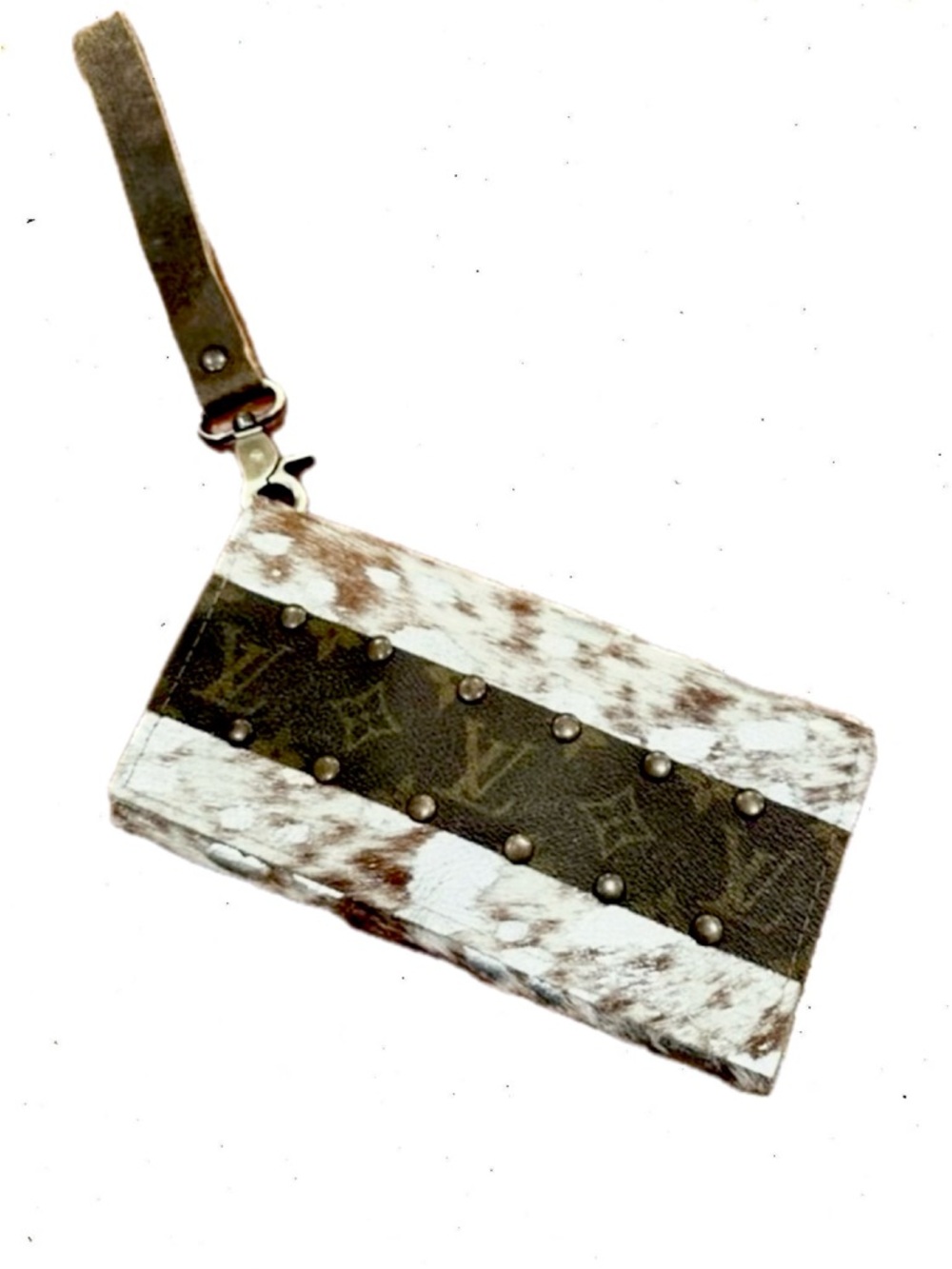 NWT Keep It Gypsy Trifold Silver Distressed Cowhide Wallet Wristlet